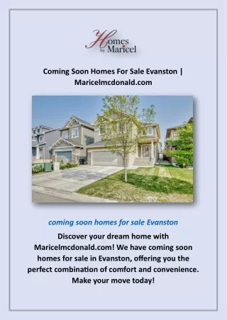 Coming Soon Homes For Sale Evanston | Maricelmcdonald.com