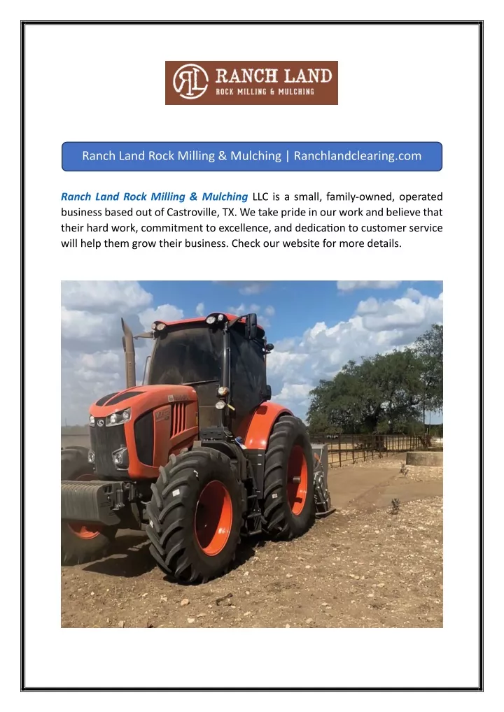 ranch land rock milling mulching