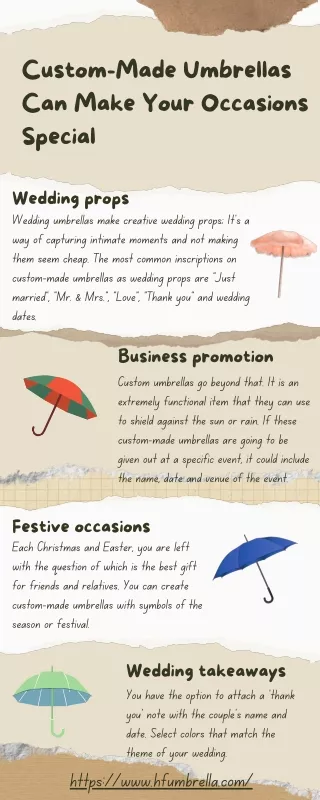 Custom Made Umbrellas Can Make Your Occasions Special