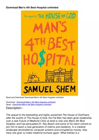 Download Man's 4th Best Hospital unlimited