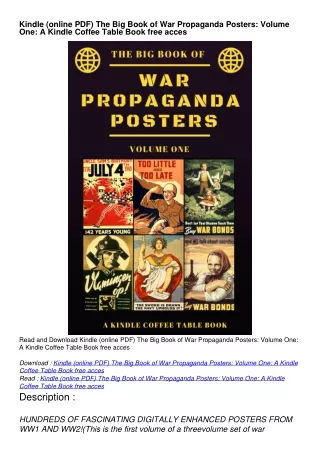 Kindle (online PDF) The Big Book of War Propaganda Posters: Volume One: A Kindle Coffee Table Book free acces