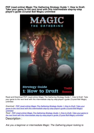 PDF (read online) Magic The Gathering Strategy Guide 1: How to Draft: Take your game to the next level with this interme