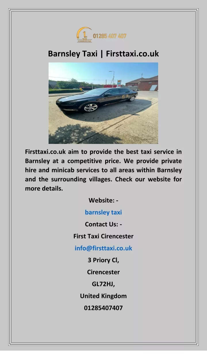barnsley taxi firsttaxi co uk