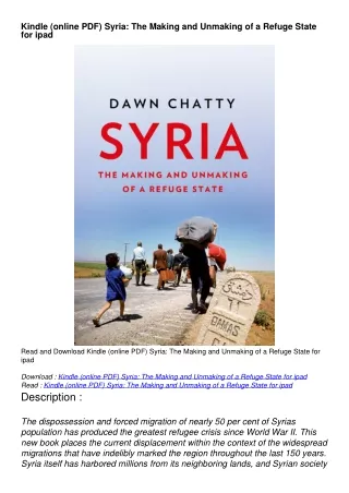 Kindle (online PDF) Syria: The Making and Unmaking of a Refuge State for ipad