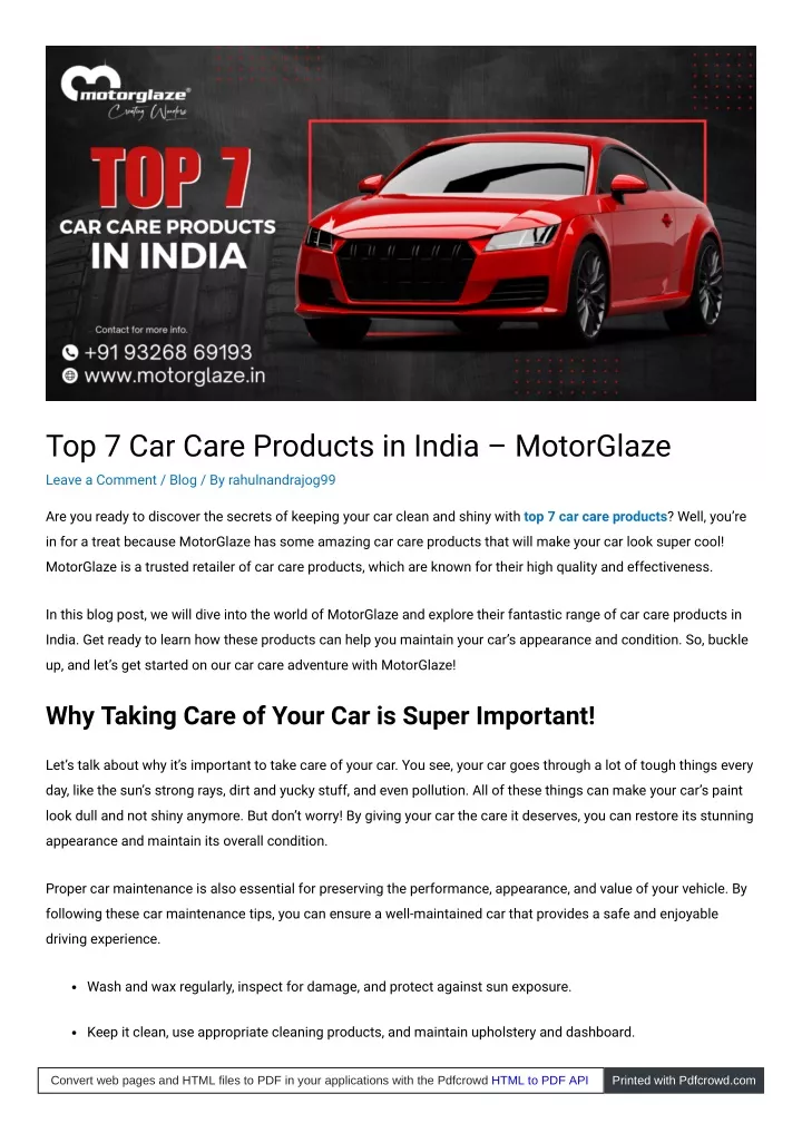 top 7 car care products in india motorglaze