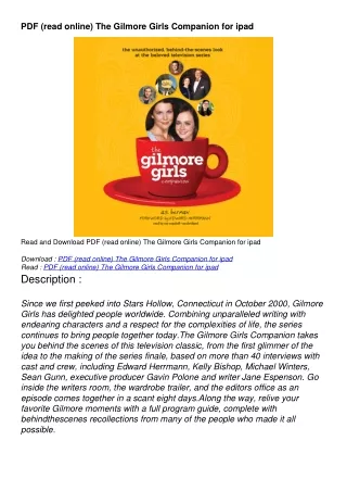 PDF (read online) The Gilmore Girls Companion for ipad