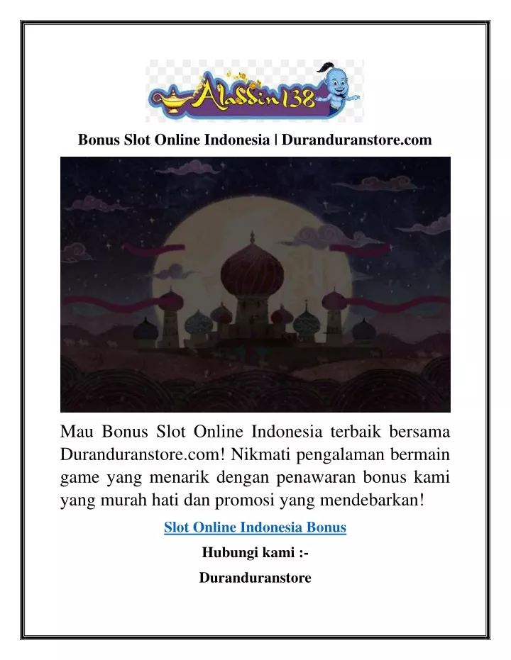 bonus slot online indonesia duranduranstore com