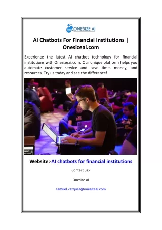 Ai Chatbots For Financial Institutions  Onesizeai.com