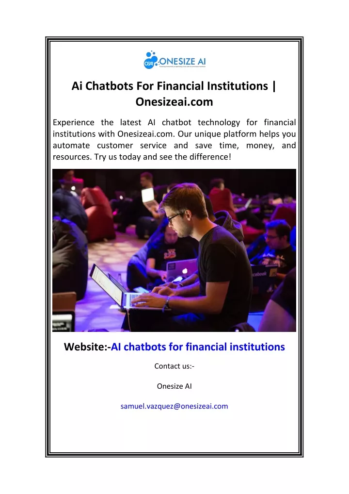 ai chatbots for financial institutions onesizeai