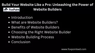 Build Your Website Like a Pro Unleashing the Power of Website Builders