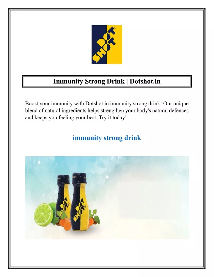 immunity strong drink dotshot in
