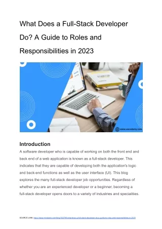 What Does a Full-Stack Developer Do? A Guide to Roles and Responsibilities 2023