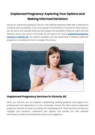 Unplanned Pregnancy_ Exploring Your Options and Making Informed Decisions