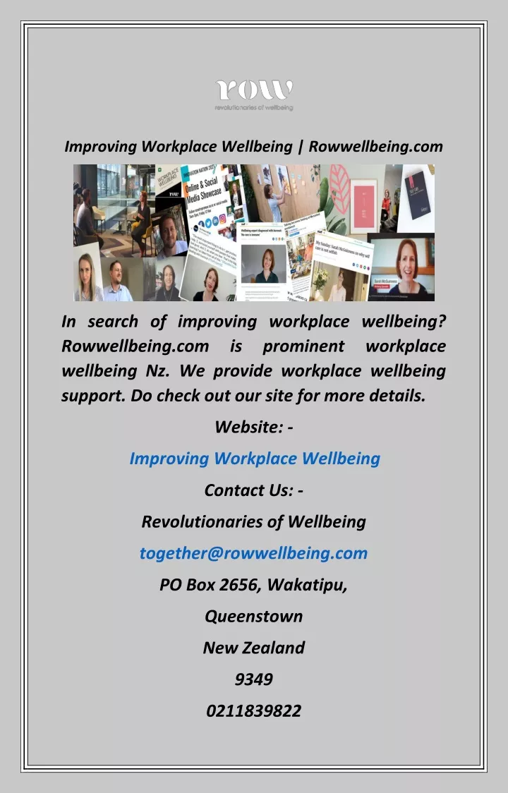 improving workplace wellbeing rowwellbeing com