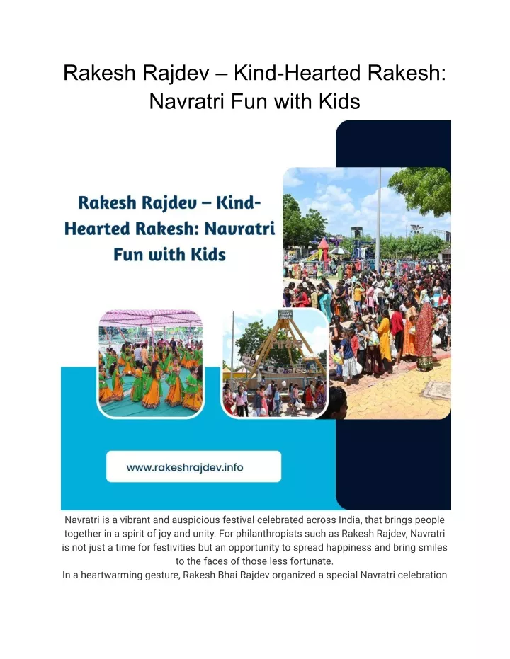 rakesh rajdev kind hearted rakesh navratri