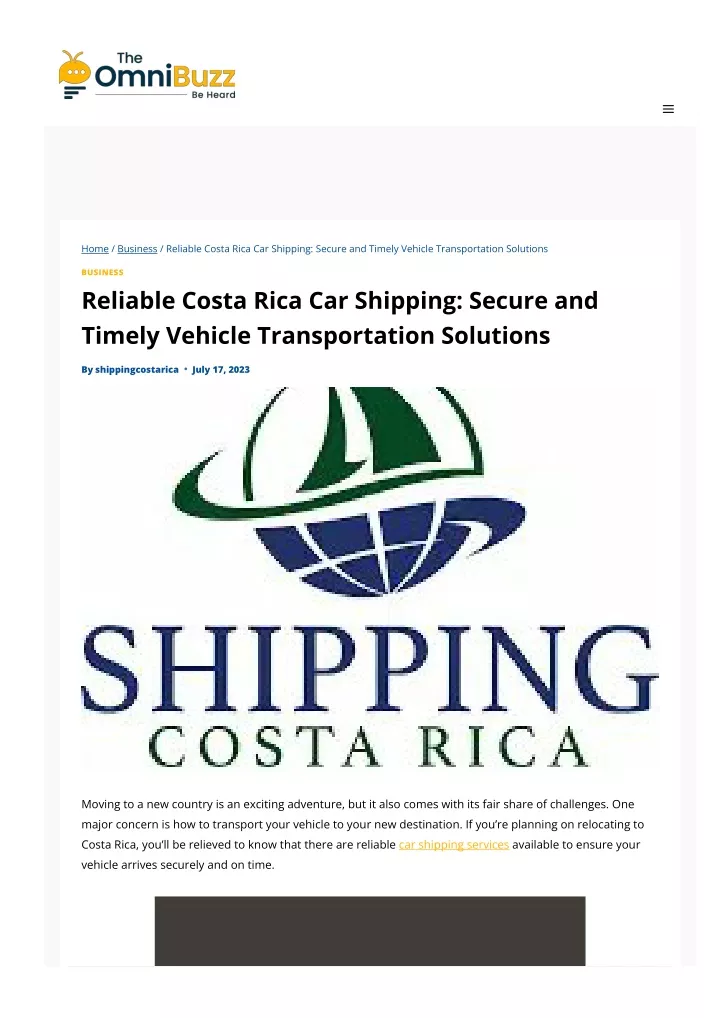 home business reliable costa rica car shipping