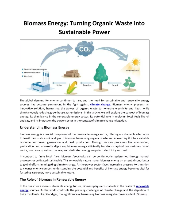 biomass energy turning organic waste into sustainable power