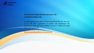 Professional Book Review Services Uk  Academicmania.com