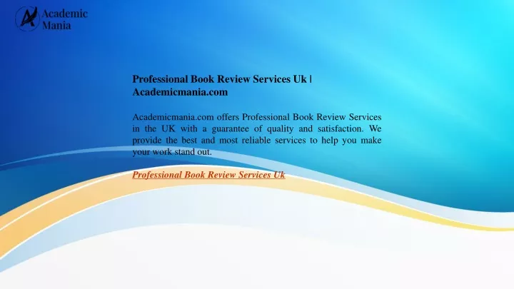 professional book review services