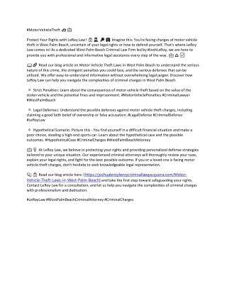 motorvehicletheft protect your rights with leroy