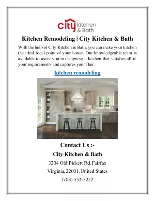 Kitchen Remodeling  City Kitchen & Bath