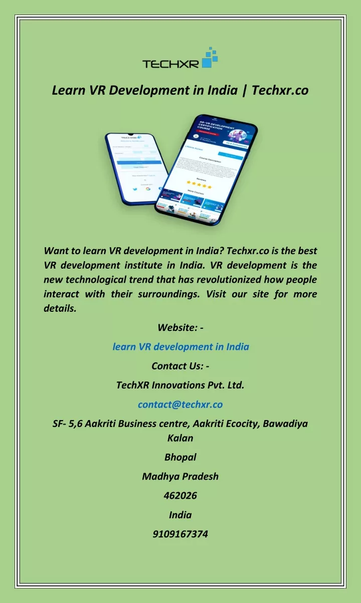 learn vr development in india techxr co