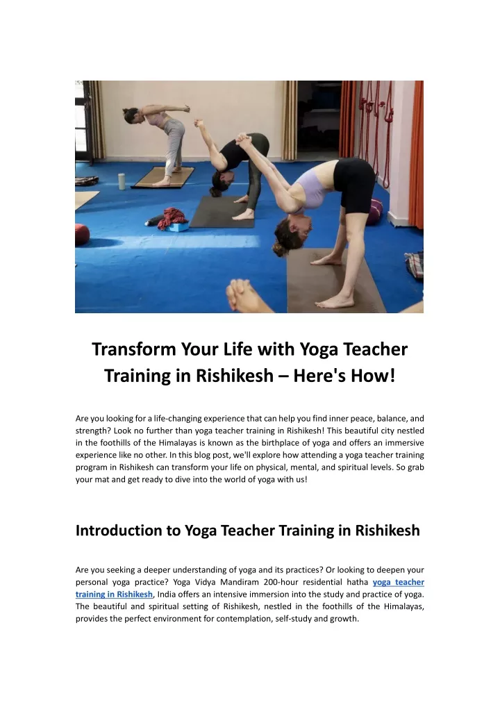 transform your life with yoga teacher training