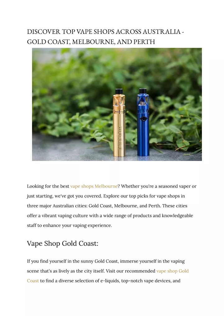 discover top vape shops across australia gold