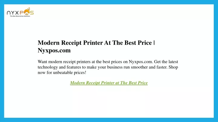 modern receipt printer at the best price nyxpos