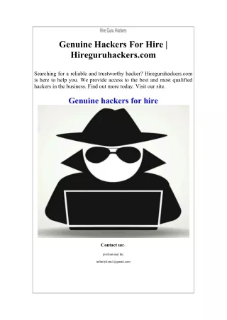 Genuine Hackers For Hire  Hireguruhackers.com