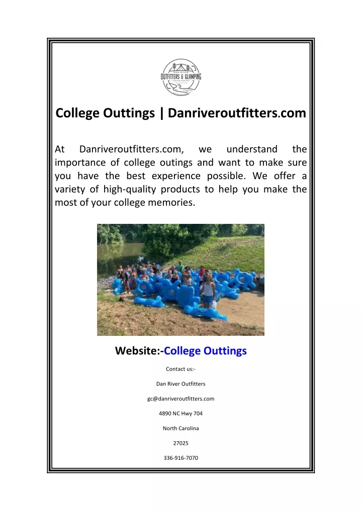 college outtings danriveroutfitters com