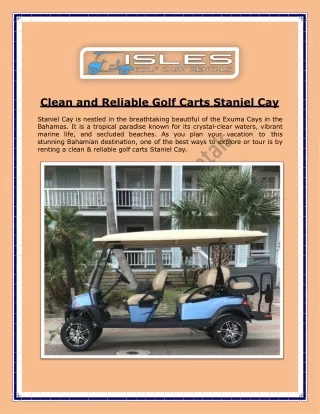 Explore Staniel Cay with Isles Golf Cart Rentals in the Bahamas
