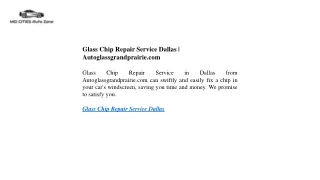 Glass Chip Repair Service Dallas  Autoglassgrandprairie.com