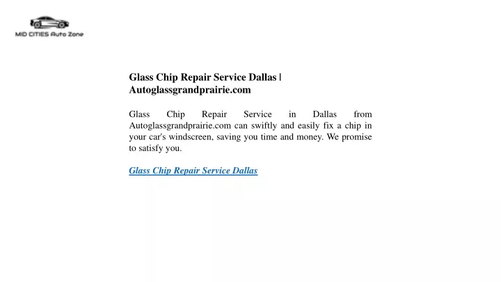 glass chip repair service dallas