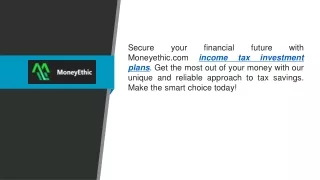 Income Tax Investment Plans Moneyethic.com