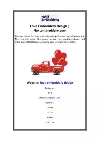 Love Embroidery Design  Nextembroidery.com