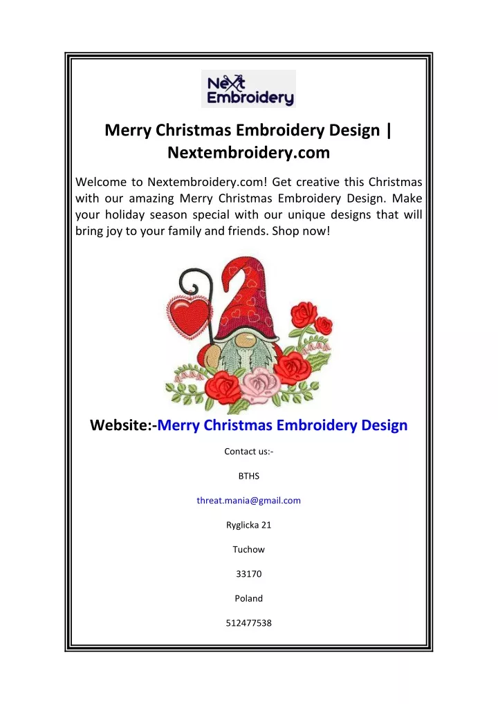 merry christmas embroidery design nextembroidery