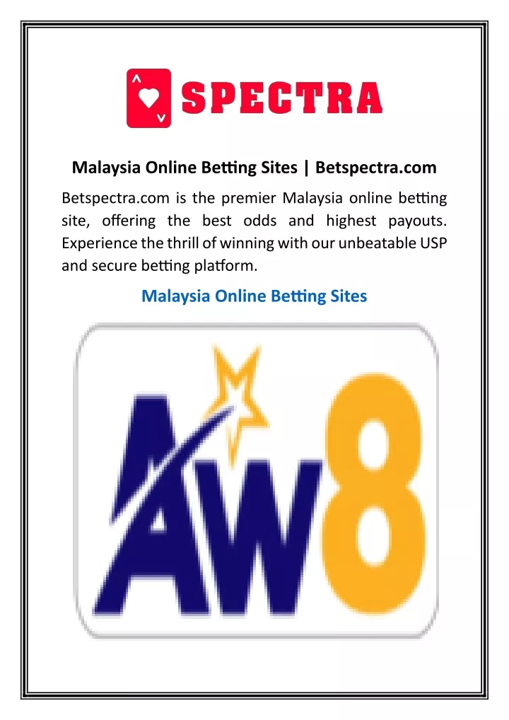 malaysia online betting sites betspectra com