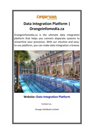 Data Integration Platform  Orangeinfomedia.ca