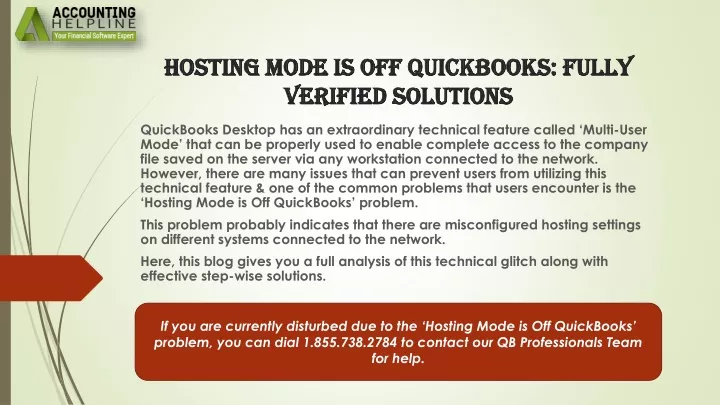 hosting mode is off quickbooks fully verified solutions