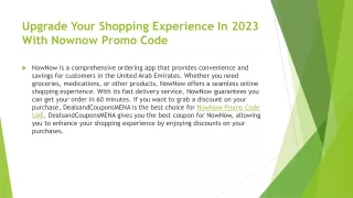 NowNow UAE: Your Ultimate Shopping Ally! Order with Ease, Save with Pleasure
