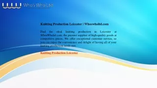 knitting production leicester whoswholtd com find