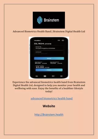 Advanced Biometrics Health Band | Brainstem Digital Health Ltd