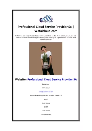professional cloud service provider sa wafaicloud