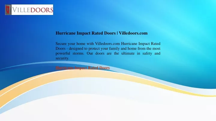 hurricane impact rated doors villedoors