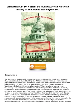 PDF/READ/DOWNLOAD Black Men Built the Capitol: Discovering African-American Hist