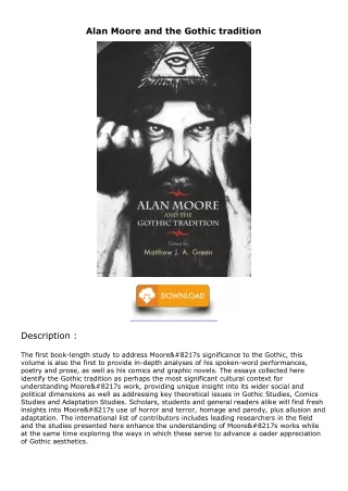 Download Book [PDF] Alan Moore and the Gothic tradition epub