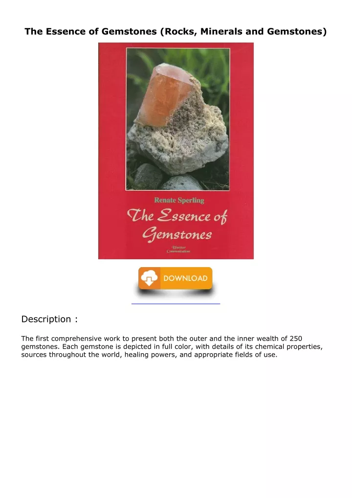 the essence of gemstones rocks minerals