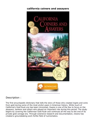 [PDF READ ONLINE] california coiners and assayers kindle
