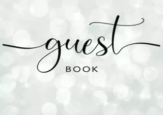 dOwnlOad Wedding Guest Book | Elegant Silver Bokeh Guestbook Registry Sign in wi